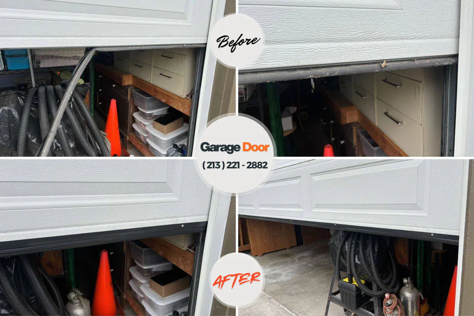 Before and after: garage door repair Lincoln, NE